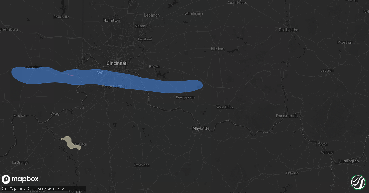 Hail map in Georgetown, OH on June 17, 2026