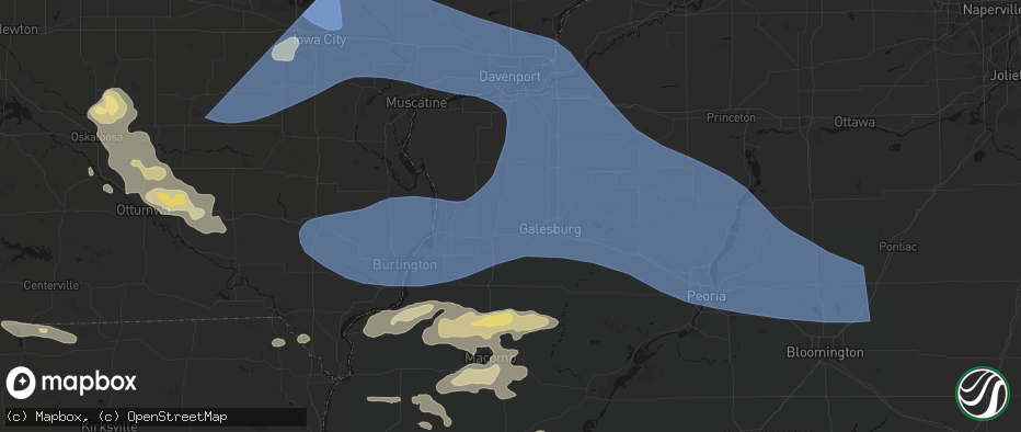 Hail map in Gerlaw, IL on June 17, 2026