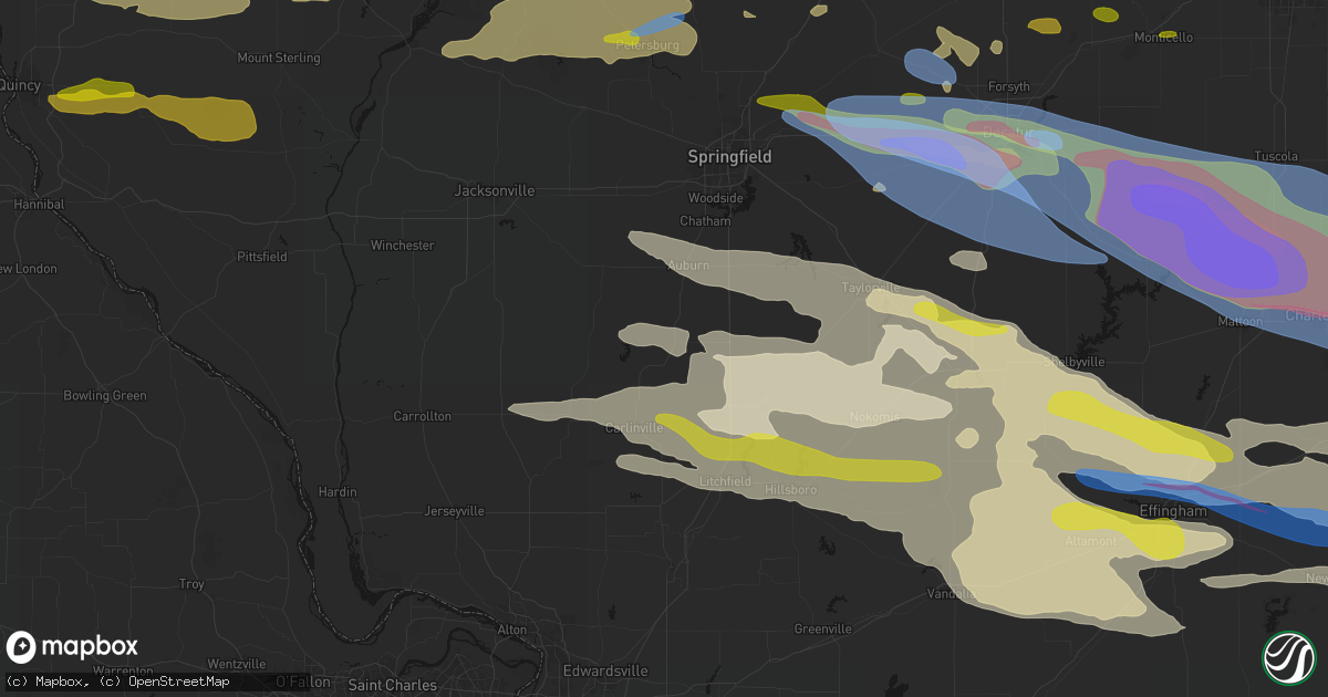 Hail map in Girard, IL on June 17, 2026