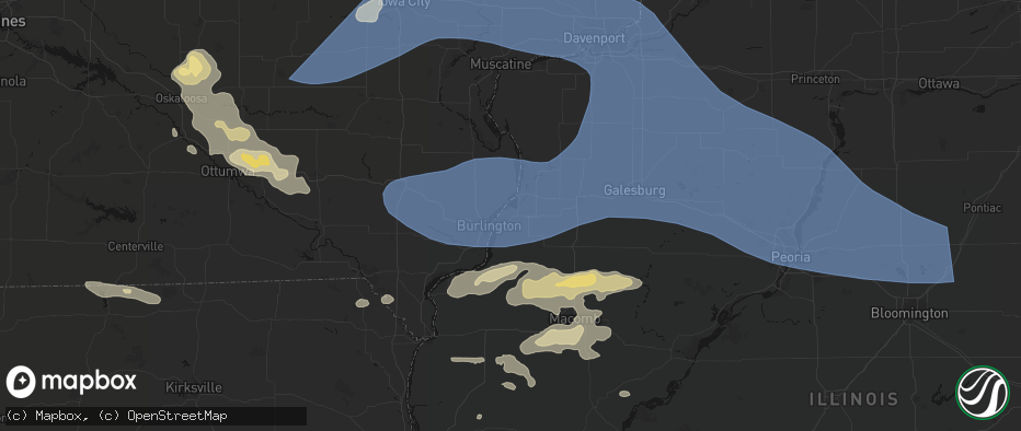 Hail map in Gladstone, IL on June 17, 2026