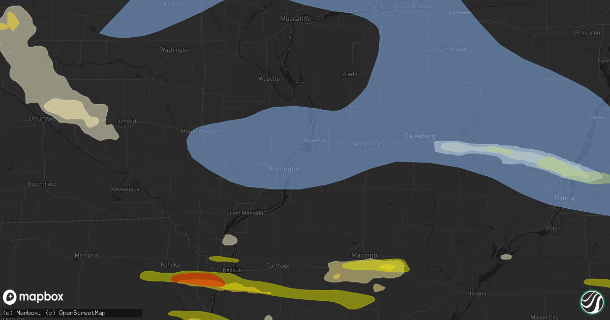 Hail map in Gladstone, IL on June 17, 2026
