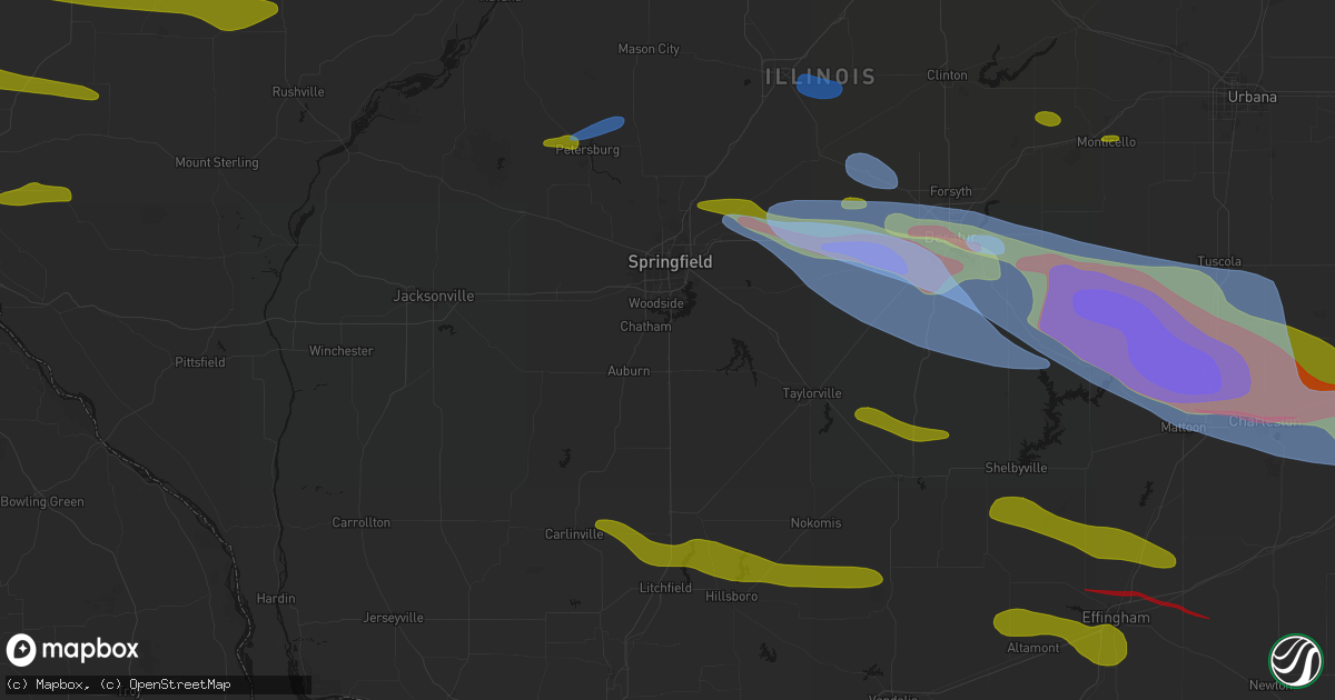 Hail map in Glenarm, IL on June 17, 2026