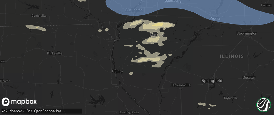 Hail map in Golden, IL on June 17, 2026