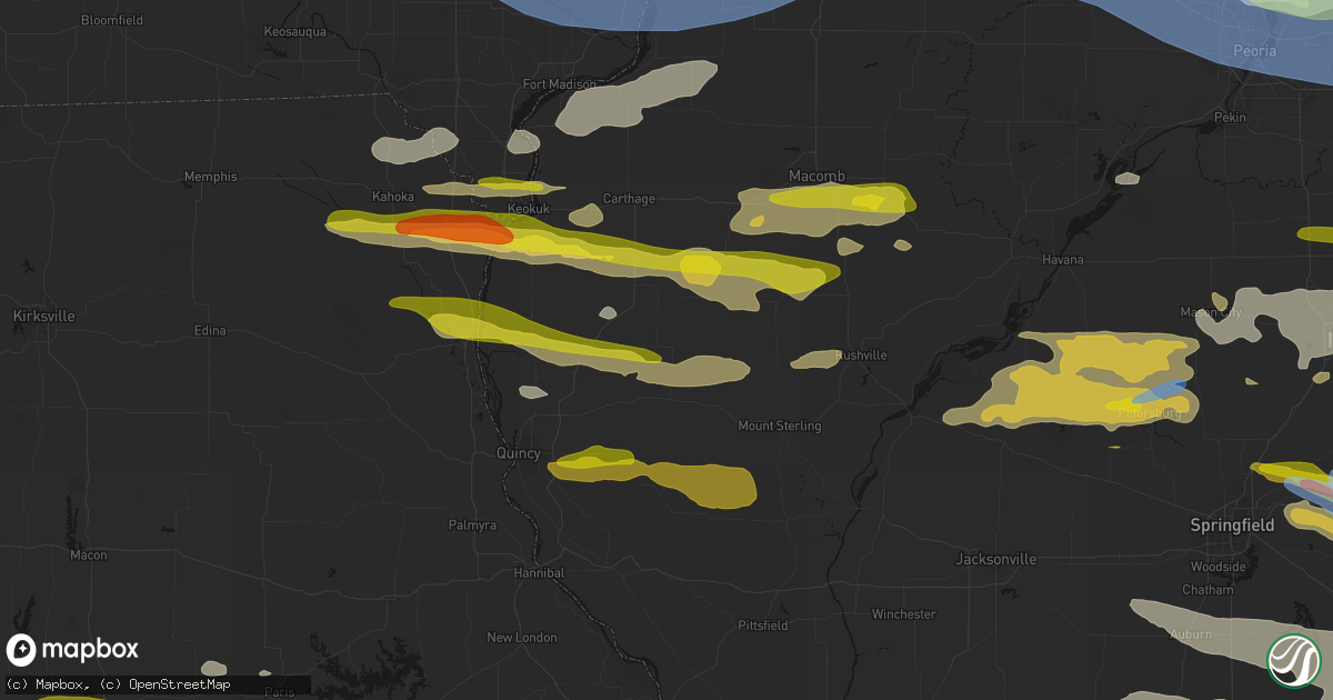 Hail map in Golden, IL on June 17, 2026