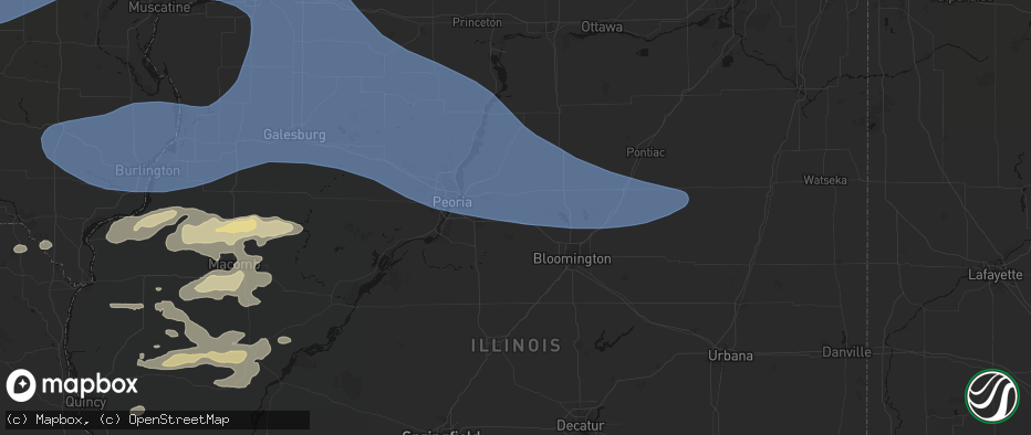 Hail map in Goodfield, IL on June 17, 2026