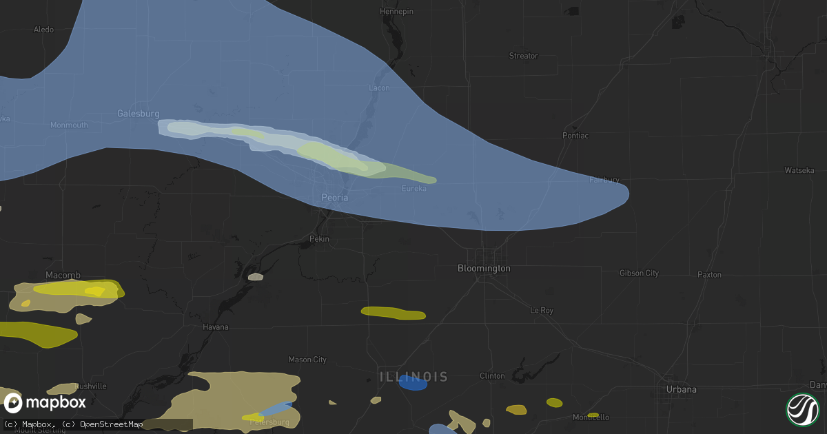 Hail map in Goodfield, IL on June 17, 2026