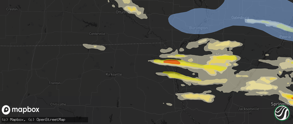 Hail map in Gorin, MO on June 17, 2026