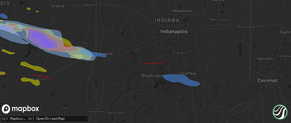 Hail map in Gosport, IN on June 17, 2026