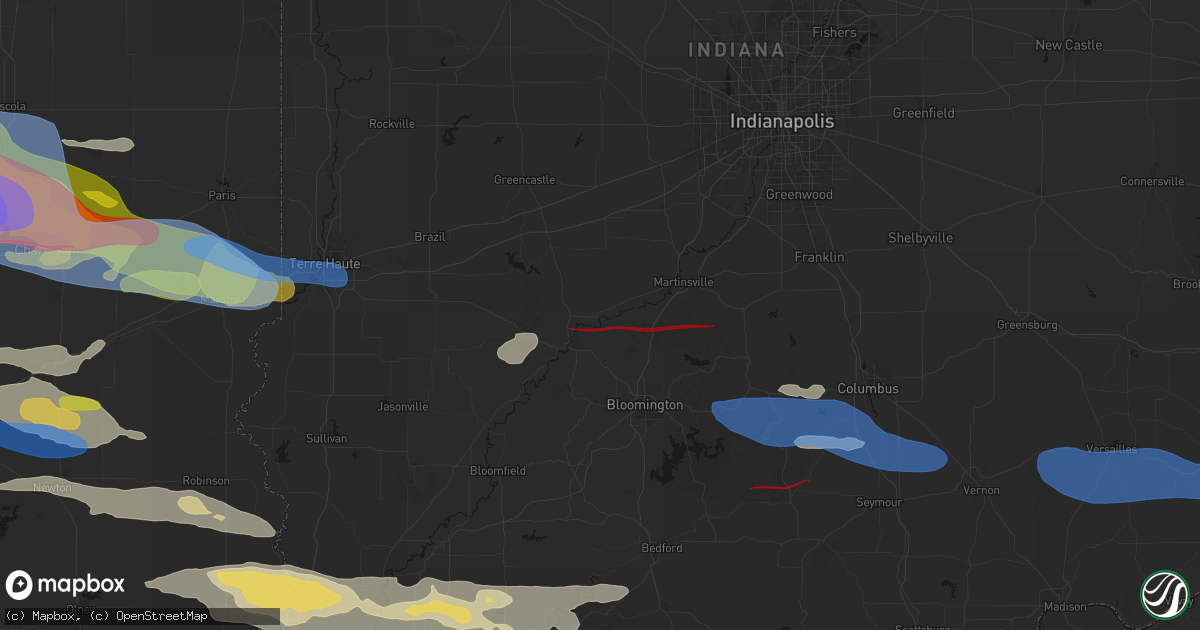 Hail map in Gosport, IN on June 17, 2026