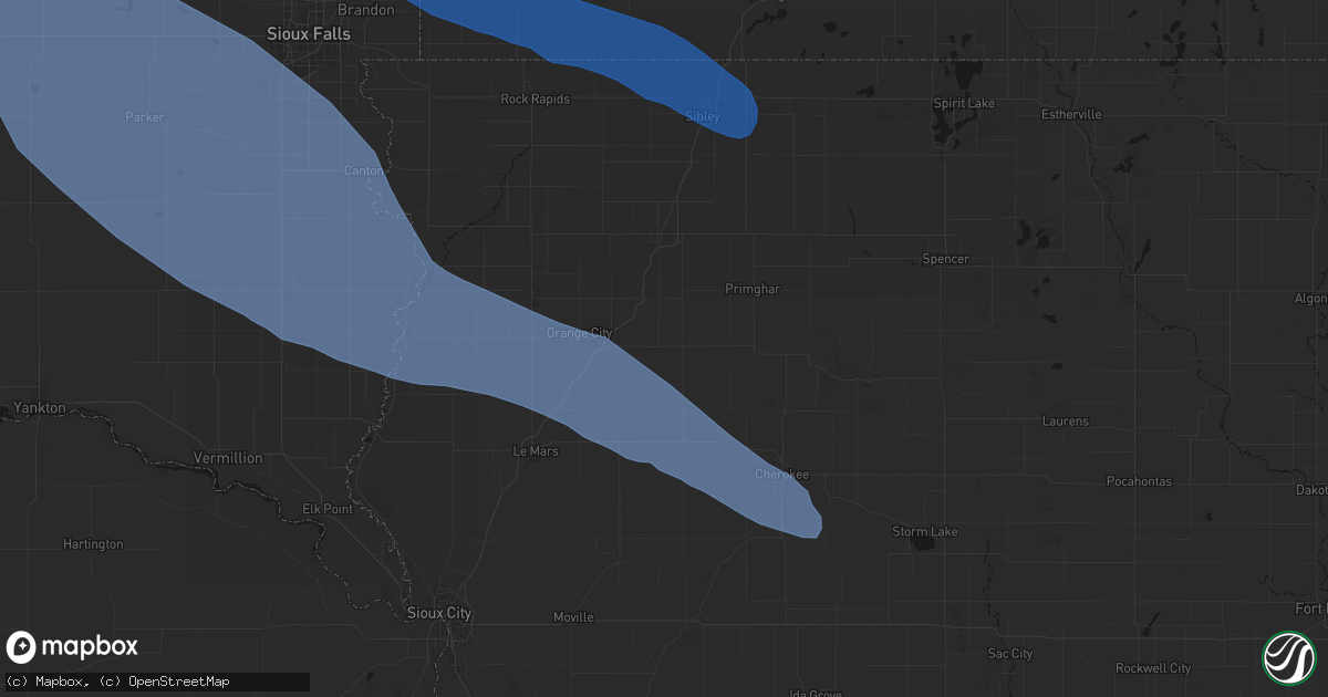Hail map in Granville, IA on June 17, 2026