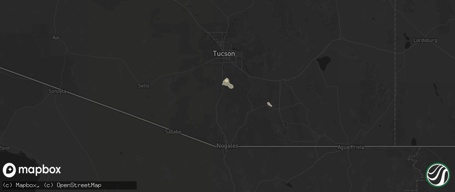 Hail map in Green Valley, AZ on June 17, 2026
