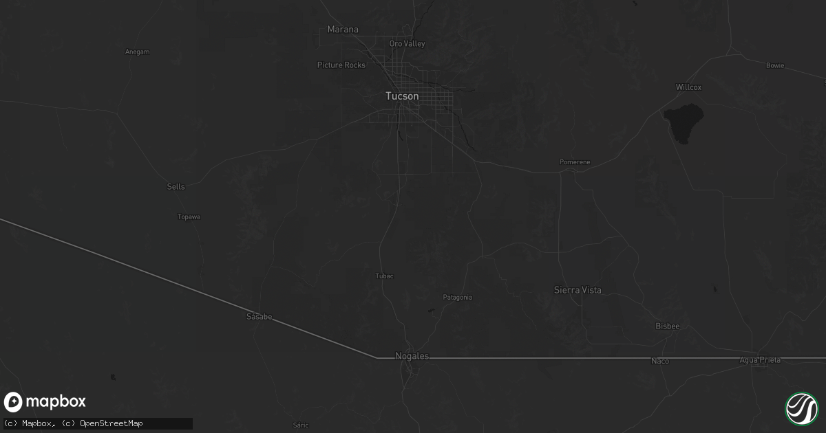 Hail map in Green Valley, AZ on June 17, 2026