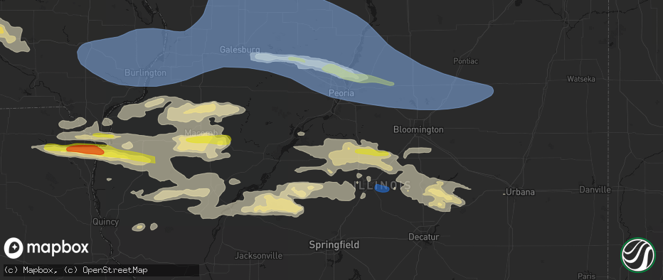 Hail map in Green Valley, IL on June 17, 2026