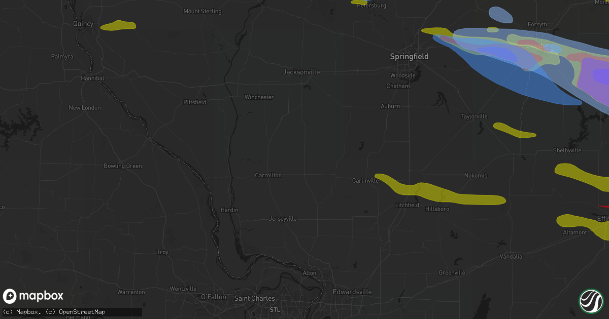 Hail map in Greenfield, IL on June 17, 2026