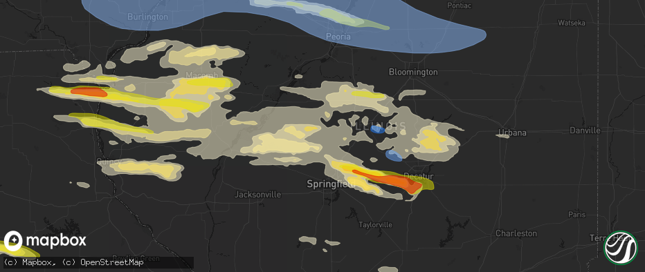 Hail map in Greenview, IL on June 17, 2026