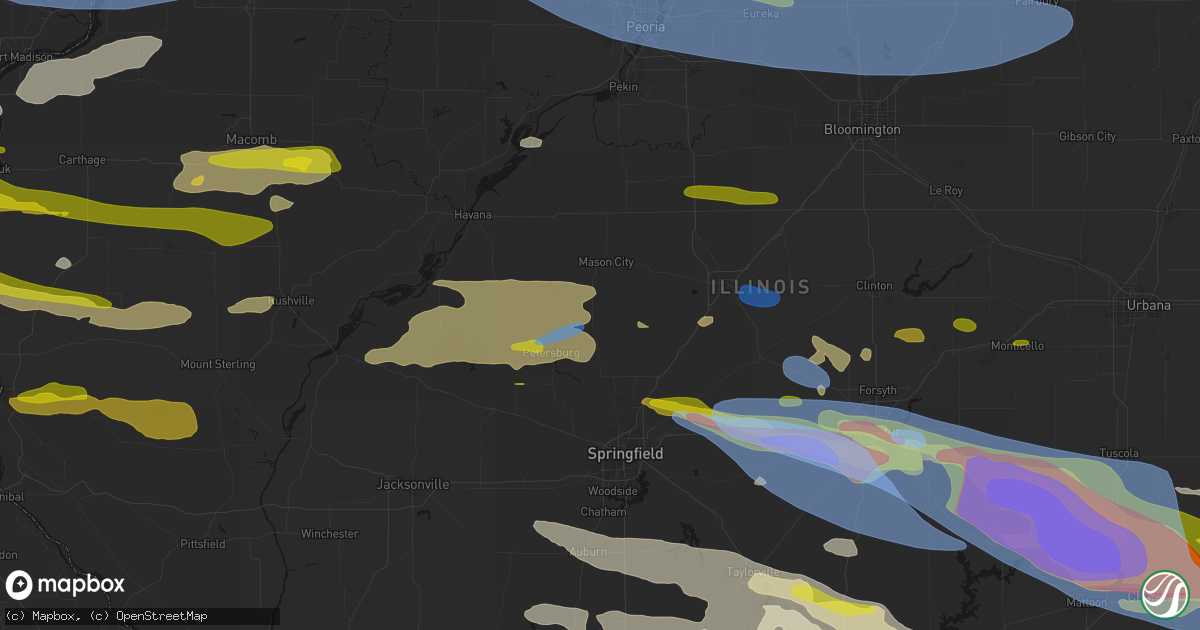 Hail map in Greenview, IL on June 17, 2026