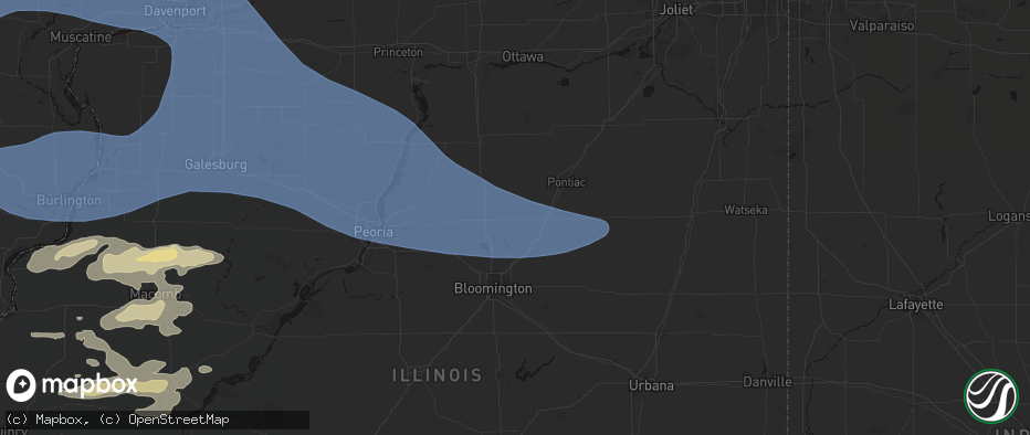 Hail map in Gridley, IL on June 17, 2026