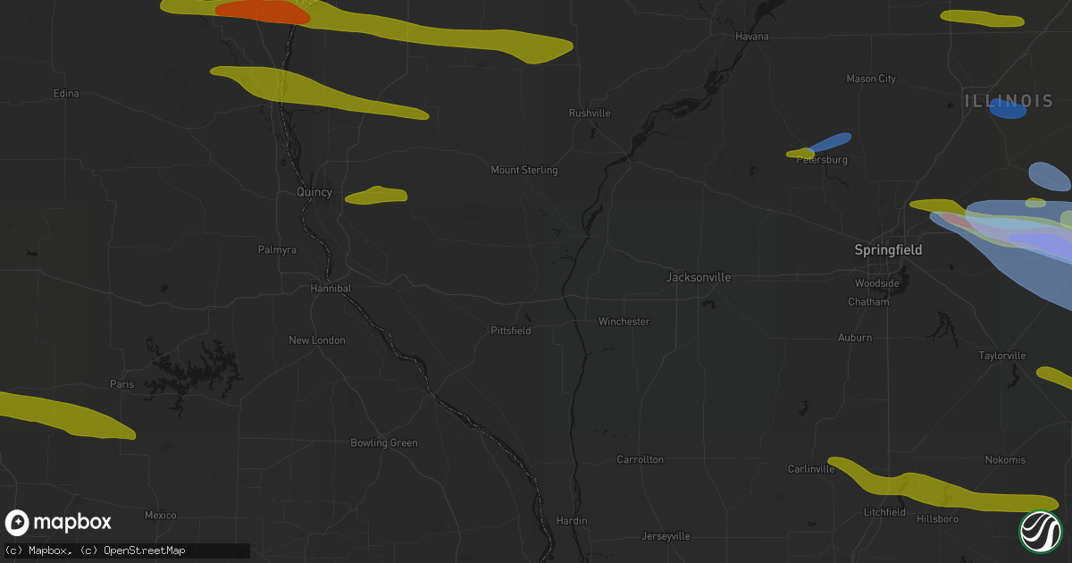 Hail map in Griggsville, IL on June 17, 2026