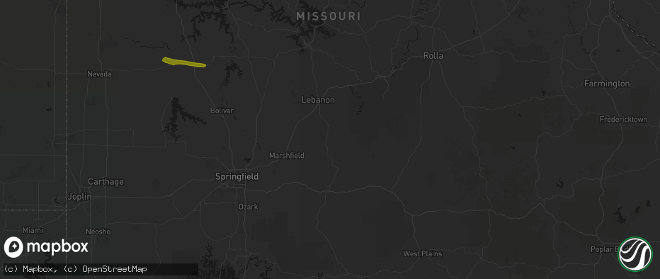Hail map in Grovespring, MO on June 17, 2026