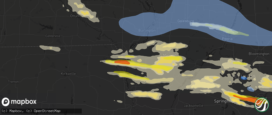 Hail map in Hamilton, IL on June 17, 2026