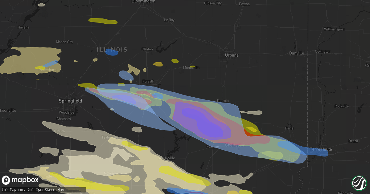 Hail map in Hammond, IL on June 17, 2026