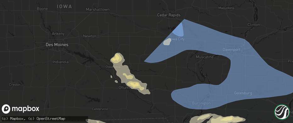 Hail map in Harper, IA on June 17, 2026