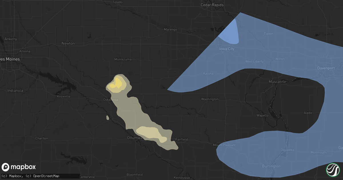 Hail map in Harper, IA on June 17, 2026
