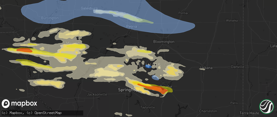 Hail map in Hartsburg, IL on June 17, 2026