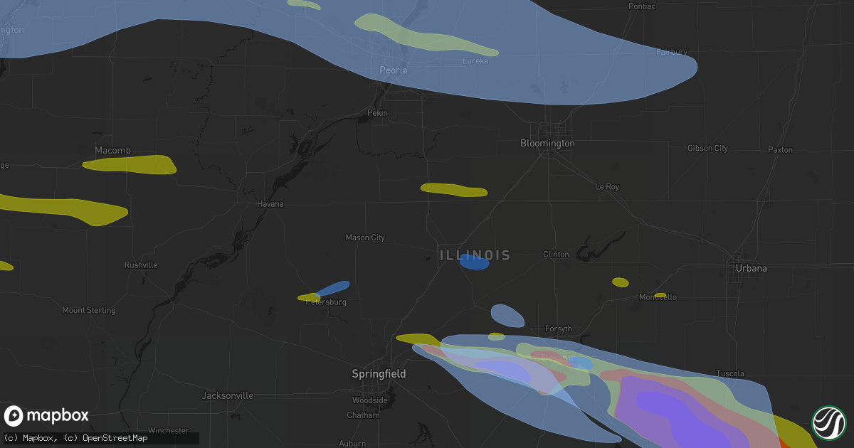 Hail map in Hartsburg, IL on June 17, 2026
