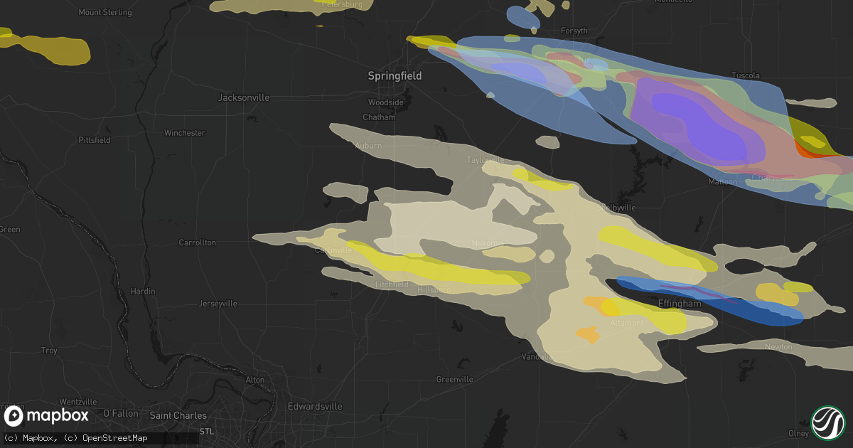 Hail map in Harvel, IL on June 17, 2026