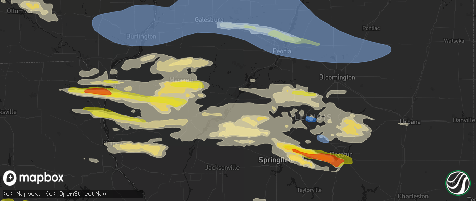 Hail map in Havana, IL on June 17, 2026
