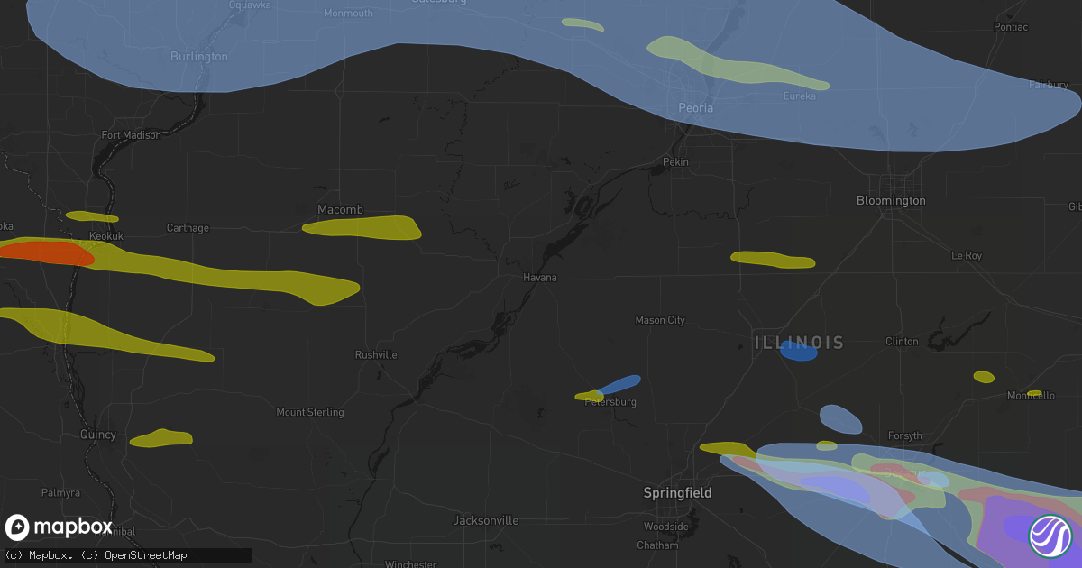 Hail map in Havana, IL on June 17, 2026