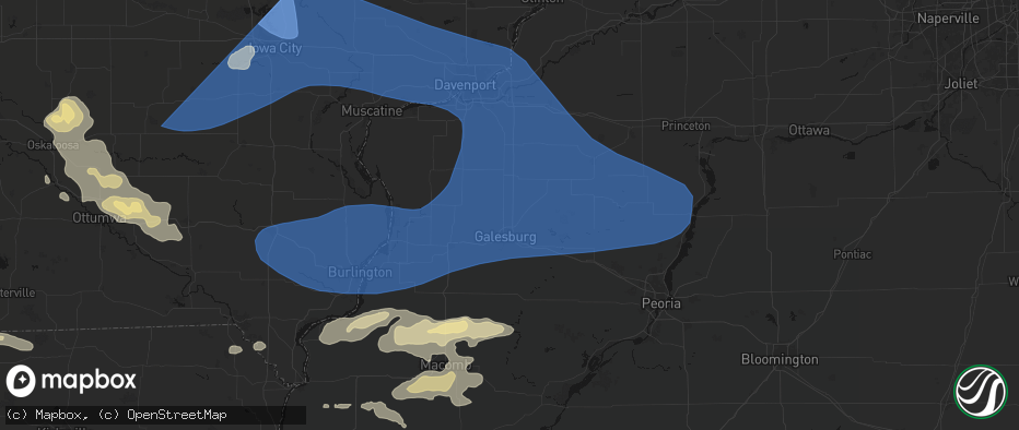 Hail map in Henderson, IL on June 17, 2026