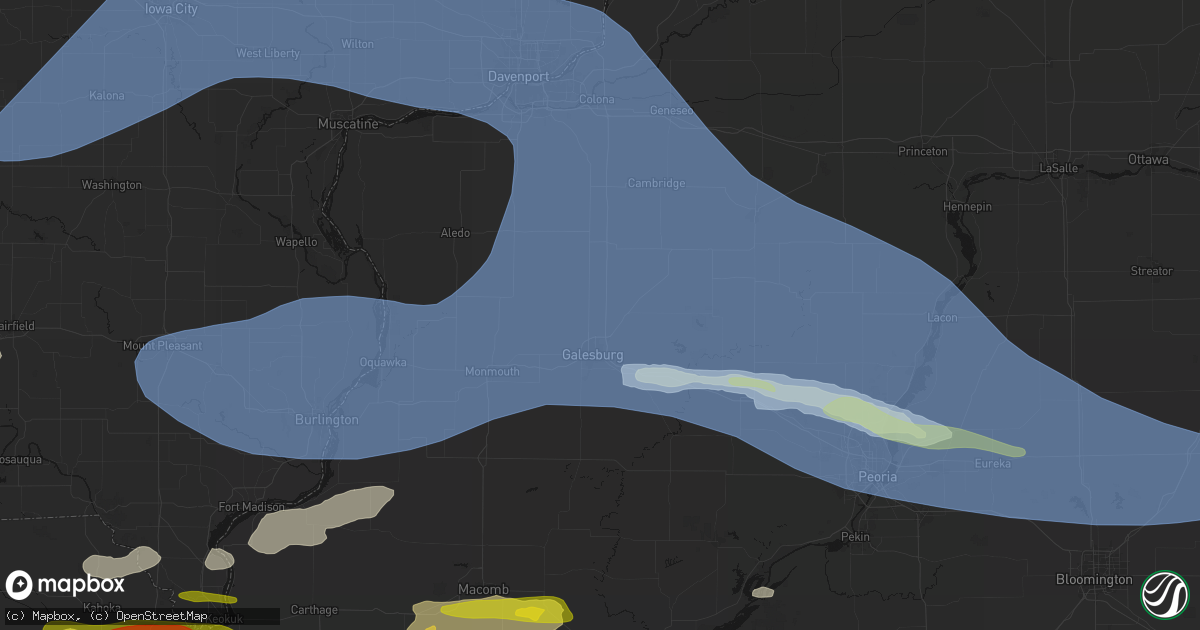 Hail map in Henderson, IL on June 17, 2026
