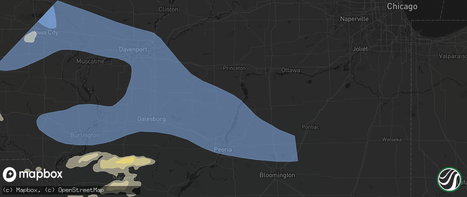 Hail map in Henry, IL on June 17, 2026