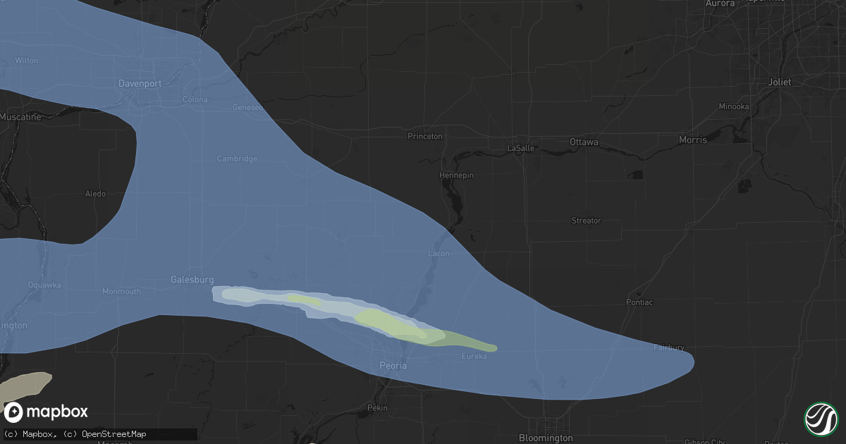 Hail map in Henry, IL on June 17, 2026