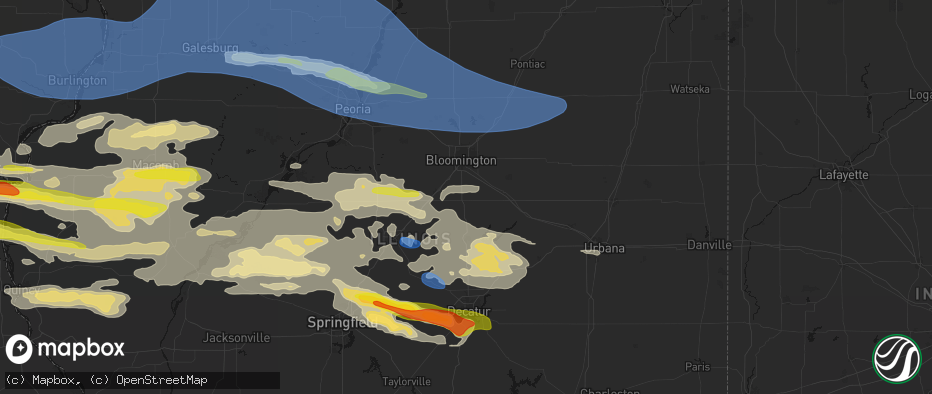 Hail map in Heyworth, IL on June 17, 2026