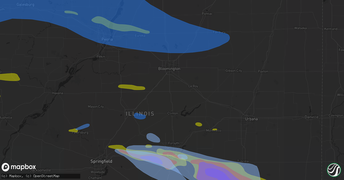 Hail map in Heyworth, IL on June 17, 2026