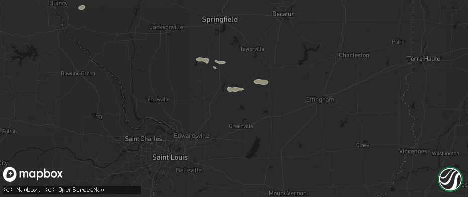 Hail map in Hillsboro, IL on June 17, 2026