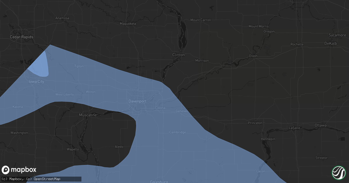 Hail map in Hillsdale, IL on June 17, 2026