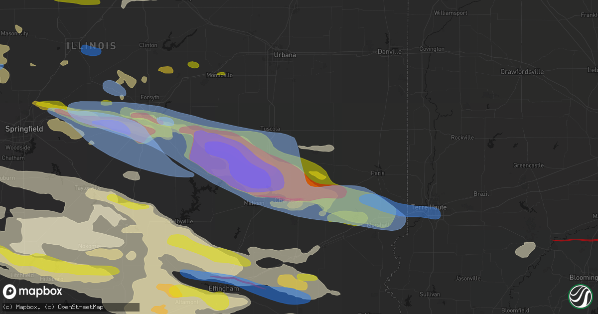 Hail map in Hindsboro, IL on June 17, 2026