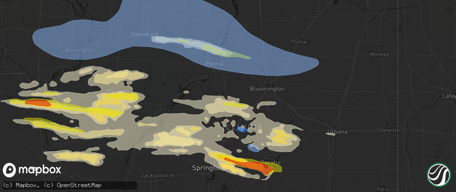 Hail map in Hopedale, IL on June 17, 2026