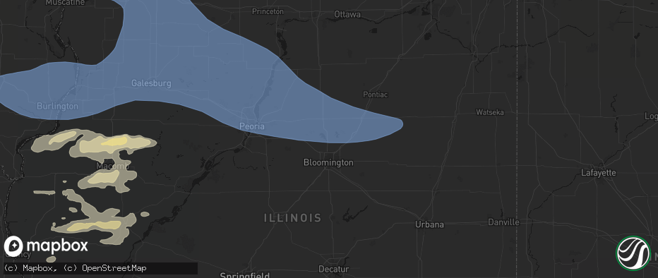 Hail map in Hudson, IL on June 17, 2026