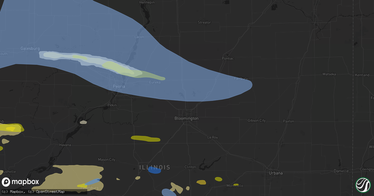 Hail map in Hudson, IL on June 17, 2026