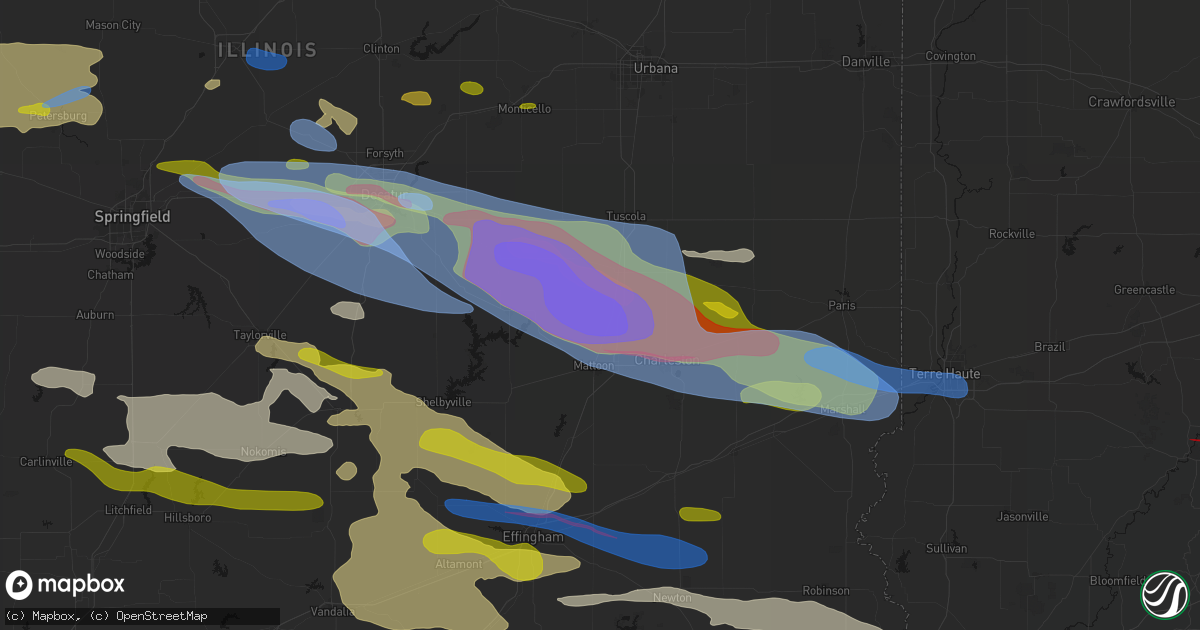 Hail map in Humboldt, IL on June 17, 2026