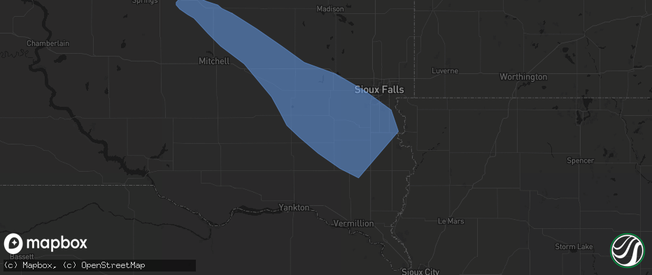 Hail map in Hurley, SD on June 17, 2026