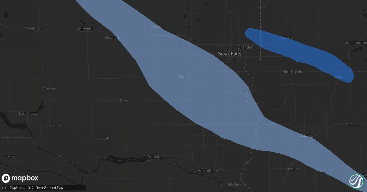 Hail map in Hurley, SD on June 17, 2026