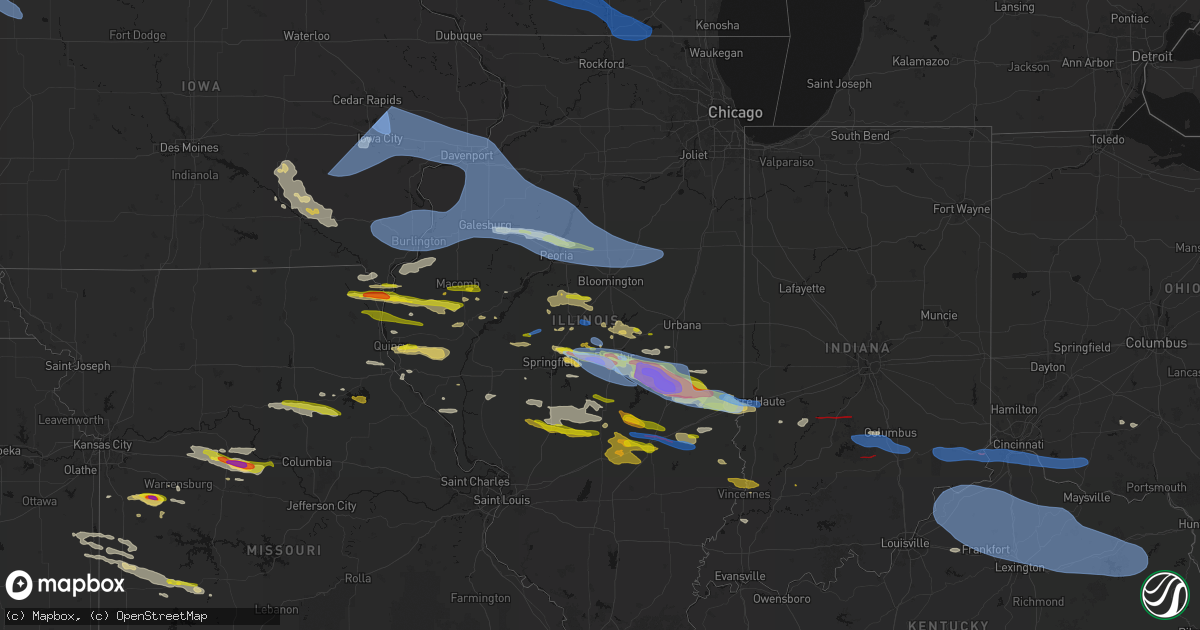 Hail map in Illinois on June 17, 2026