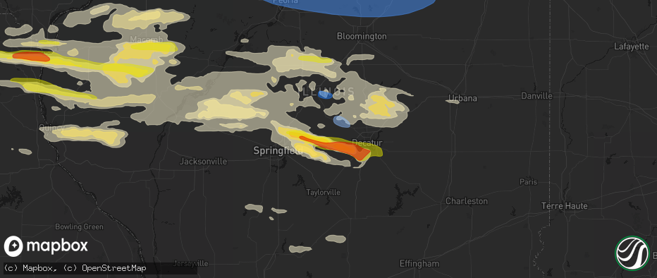 Hail map in Illiopolis, IL on June 17, 2026