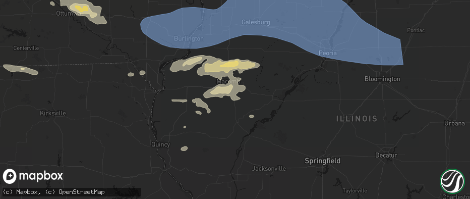 Hail map in Industry, IL on June 17, 2026